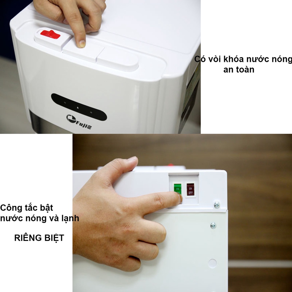 Cây nước nóng lạnh bình nước âm nhập khẩu FujiE WD6500C, làm lạnh Block ,3 vòi tự ngắt- hàng chính hãng bảo hành 2 năm