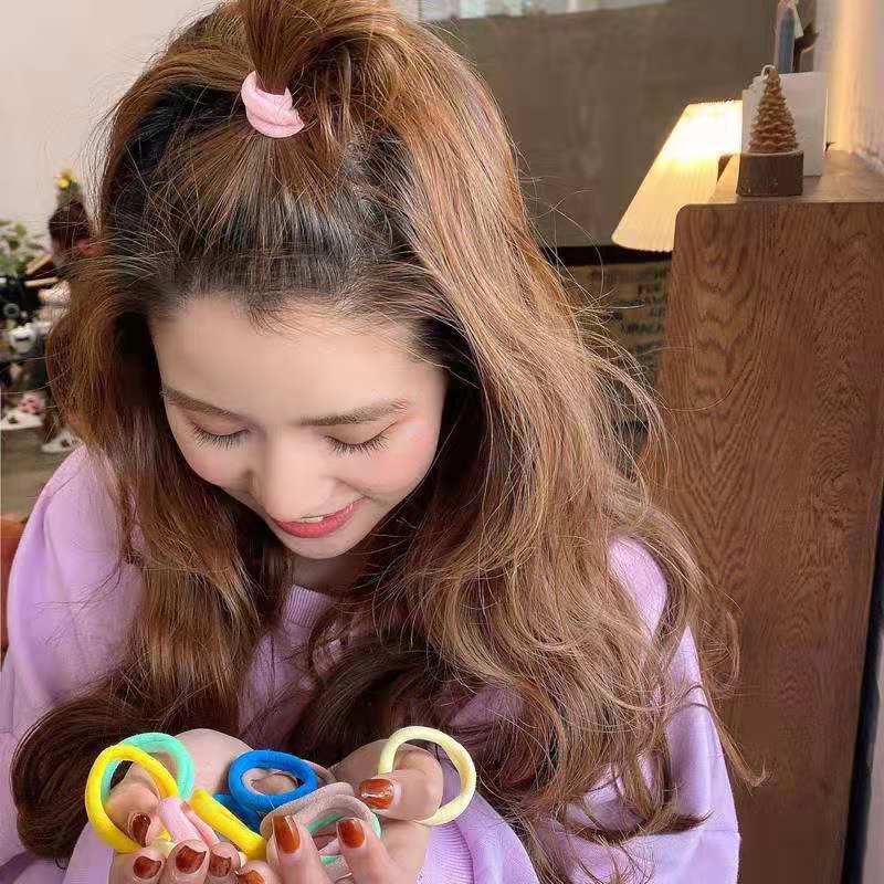 Set 50 Dây Thun Cột Tóc Co Giãn Nhiều Màu Sắc Dành Cho Nữ