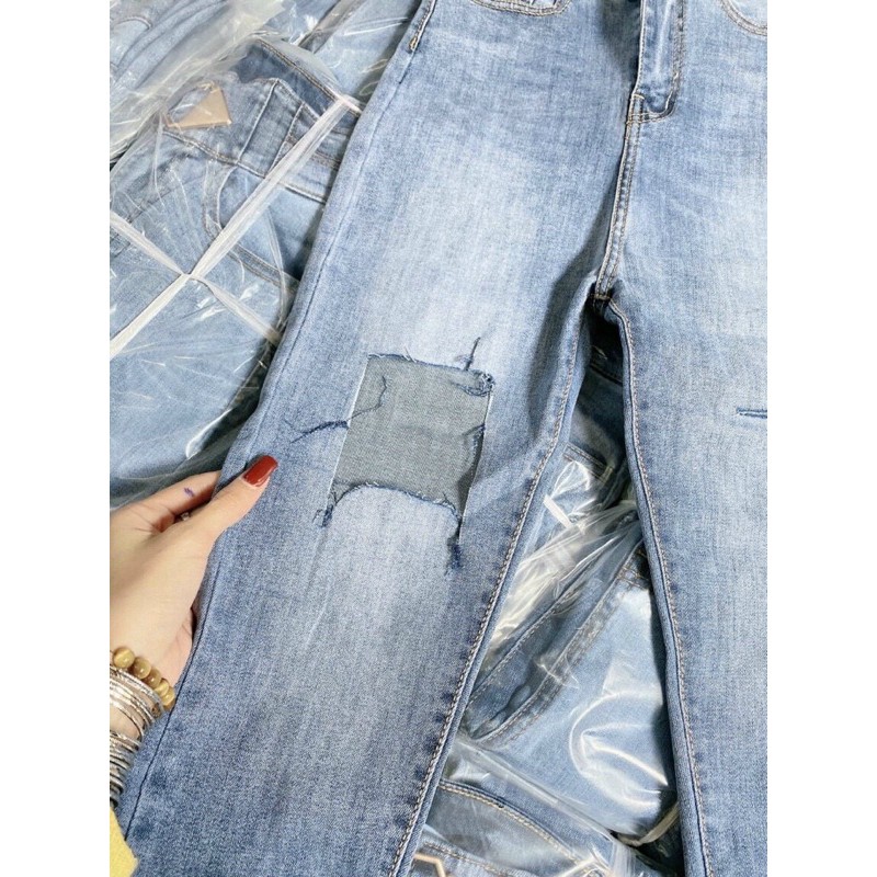 ♨️Quần Jeans Dài Lưng Cao Co Giãn Rách NM | BigBuy360 - bigbuy360.vn