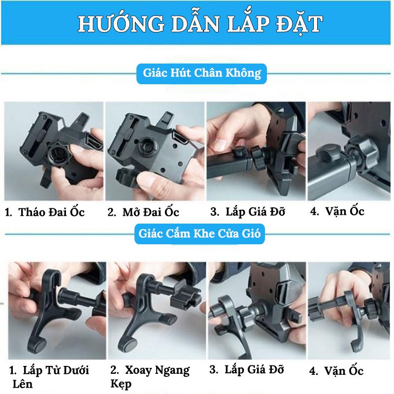 Giá Đỡ Điện Thoại Trên Ô Tô, Xoay 360 ĐỘ - Kẹp Điện Thoại Thông Minh , Gắn Trên Taplo,Trên Kính Tiện Lợi