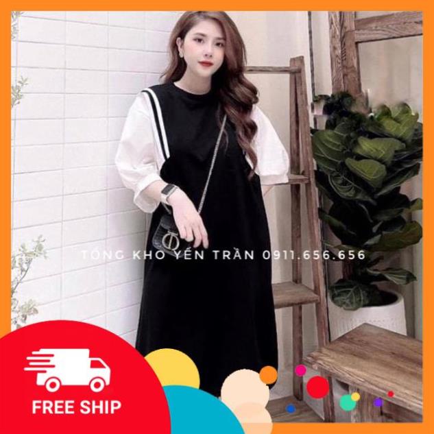 Váy thuỷ thủ tay lỡ chất đũi đẹp hàng đổ shop