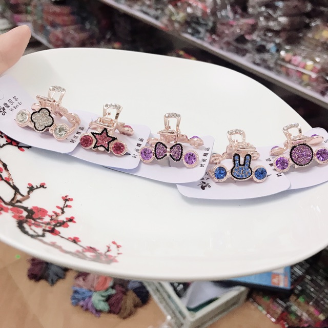 Sỉ 12 kẹp tóc gắp nhí đính đá hàng cao cấp