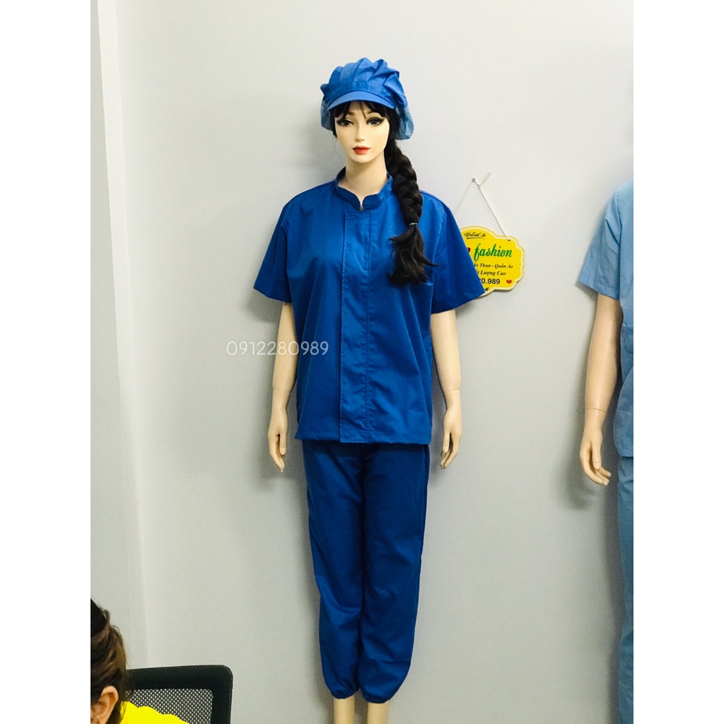 Đồ thực phẩm vải kaki tay ngắn hàng đẹp _ Hình chụp thật