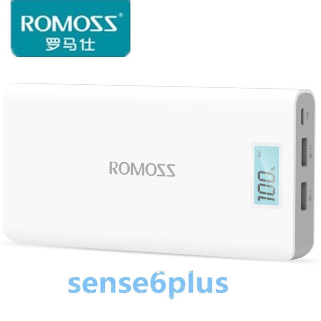 'Pin sạc dự phòng Romoss Sense 6 Plus 20.000mAh có LCD