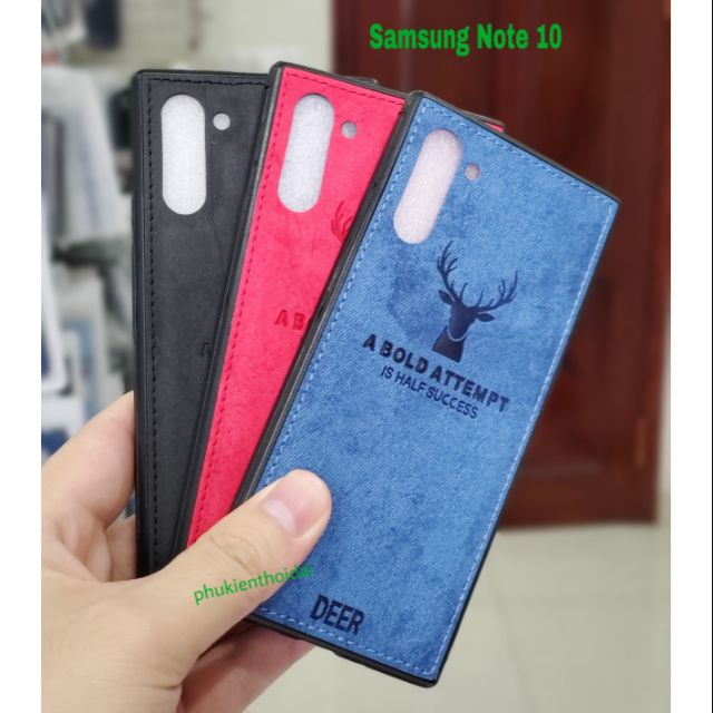 Ốp lưng Samsung Note 10 chống sốc vải hươu thời trang cao cấp