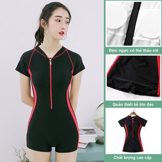 Đồ bơi nữ kín đáo - Áo tắm liền thân - Đồ tập Yoga cao cấp cộc tay quần lửng BBW8802