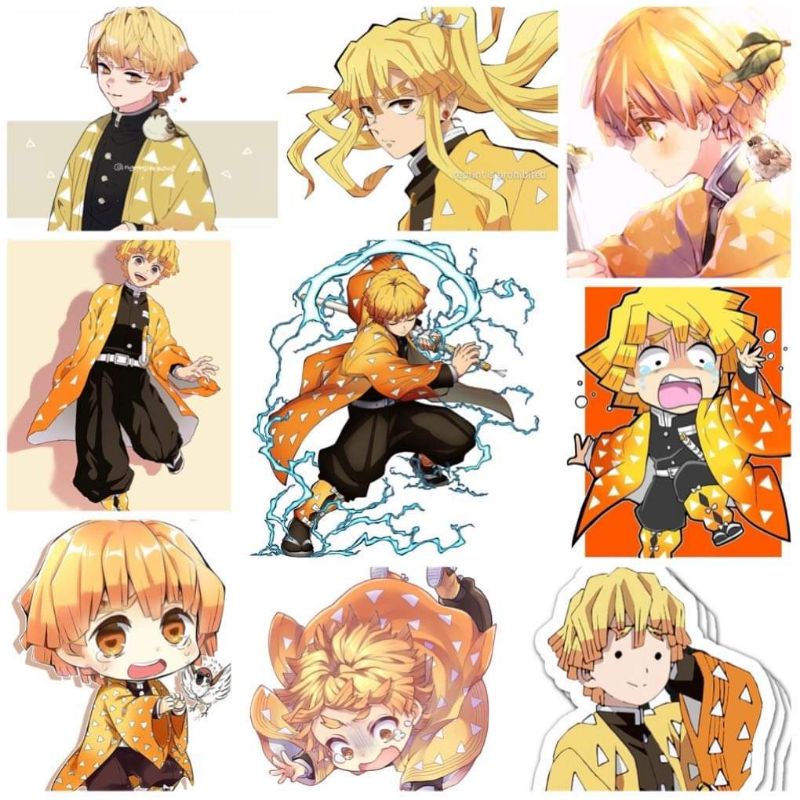 10-50 hình dán Stickers Agatsuma Zenitsu decal