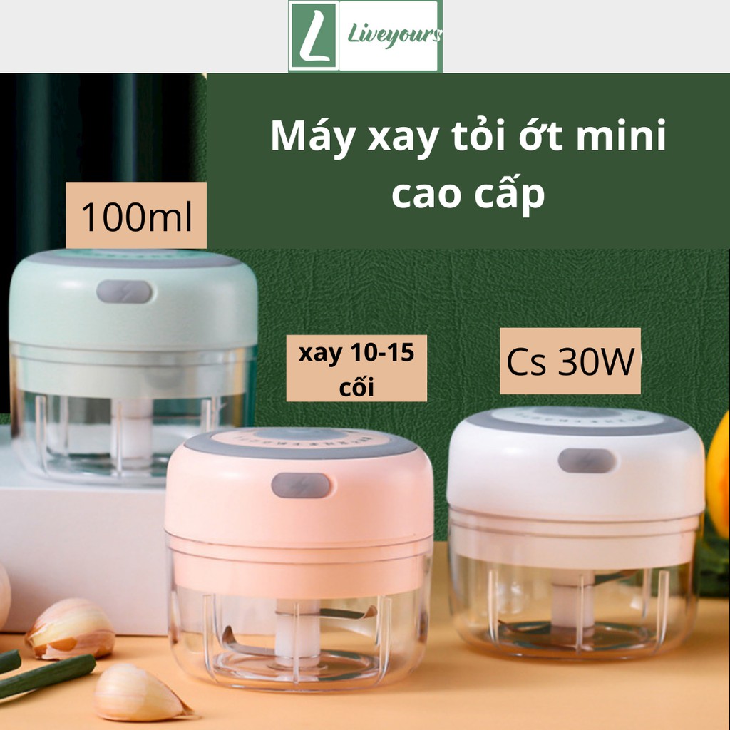 Máy Xay Mini Sạc điện,dễ sử dụng,xay hành tỏi,gia vị - Máy Xay gia vị  Cầm Tay Mini  Cao Cấp - Liveyours