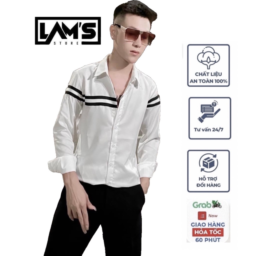 Sơ mi trắng hai dây mix đai đen phong cách LAM'S STORE, Sơ mi công sở hottrend,Hàng thiết kế  chất vải coton co giãn