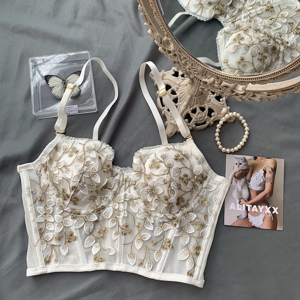  Áo lót nâng ngực có gọng dưới ren thêu mềm mại đồng quê retro kiểu Pháp bán lẻ | BigBuy360 - bigbuy360.vn