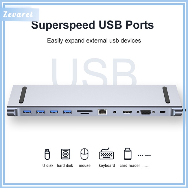 Thiết Bị Chia Cổng Type-c 11 Trong 1 Đa Năng Tiện Dụng