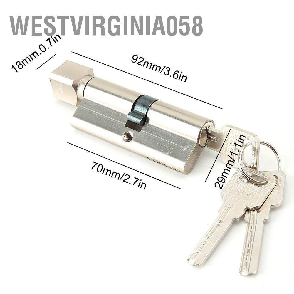 Westvirginia058 70mm Aluminium Alloy Security Home Door Lock Cylinder with 3 Keys