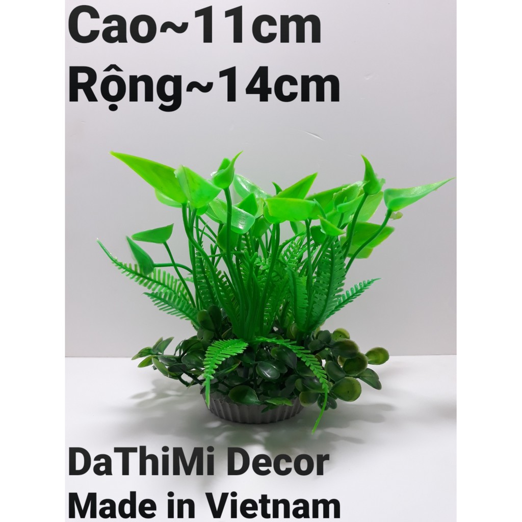 COMBO (3 loại) 3 cây cỏ nhựa 2 tầng dùng để trang trí hồ cá , tiểu cảnh, bàn học, bàn làm việc.