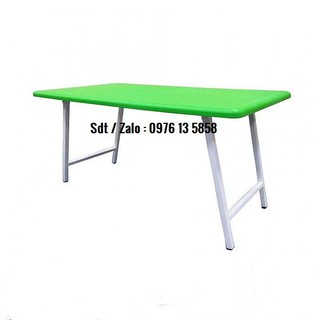 Bàn nhựa chân sắt gập