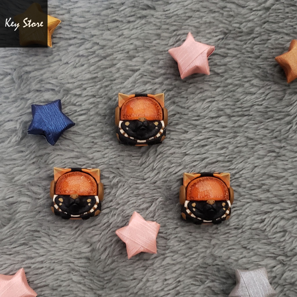 Nút bàn phím cơ artisan keycap sirius màu đen nâu