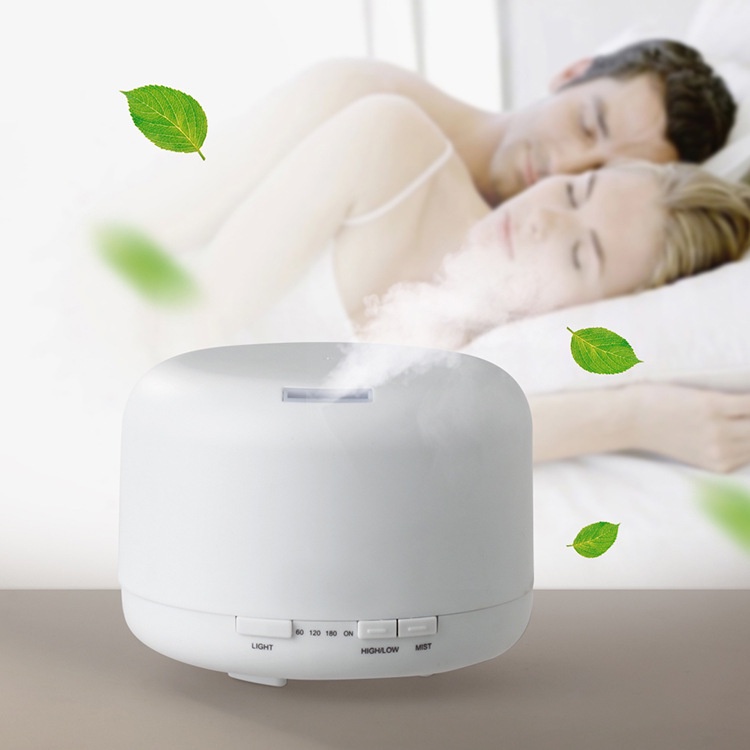 Máy xông tinh dầu Vdecor tích hợp loa bluetooth nghe nhạc hình trụ trắng 500ml