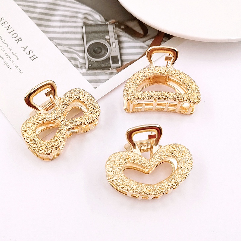 Kẹp Tóc Hình Nơ Trái Tim Bằng Kim Loại Phong Cách Hàn Quốc Thời Trang