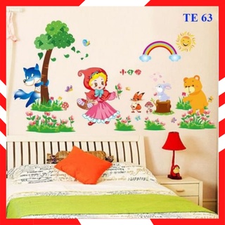 Decal dán tường cô bé quàng khăn đỏ TE63