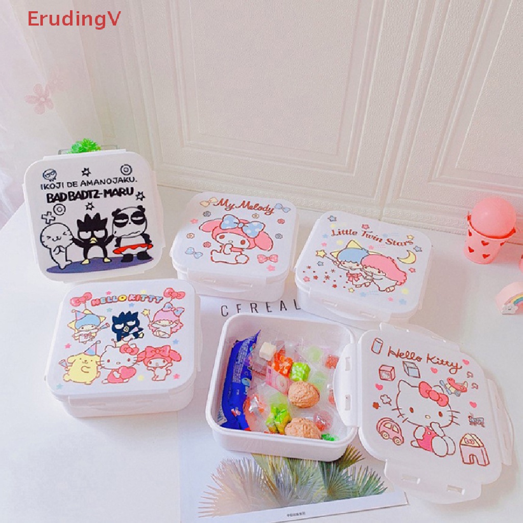 [ErudingV] Hộp Đựng Thức Ăn Trưa Hình Vuông Có Khóa Cài Kín Trái Cây Cho Học Sinh [Mới]