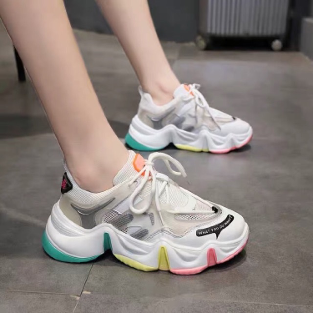 Giầy Nữ Thể Thao uzzang Sắc Màu Cầu Vồng