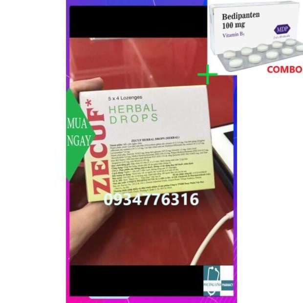 Combo Bedipanten 100mg +  Kẹo ngậm zecup ho viêm họng