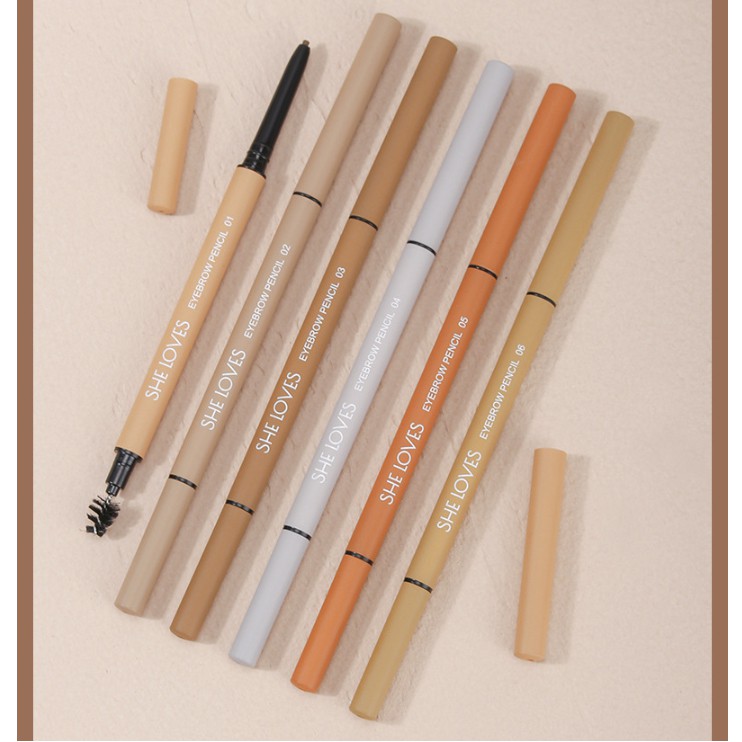 Chì kẻ mày siêu mịn hai đầu SheLoves Slender Double Silky Eyebrow Pencil 0.1g