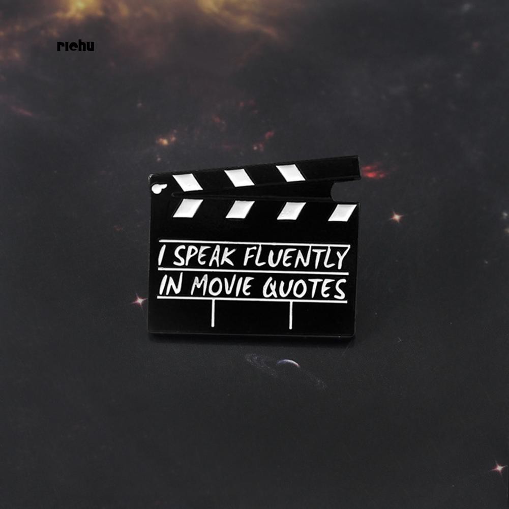 Huy Hiệu Cài Áo Hình Bảng Phim Clapboard Tráng Men Unisex