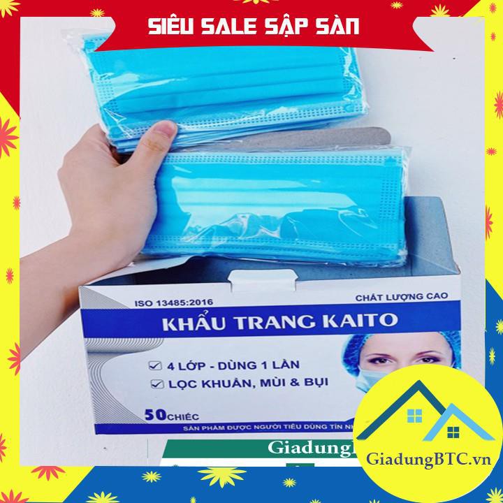 Hộp Khẩu trang y tế 4 lớp - 50 cái/ hộp chống bụi bẩn, chống nắng hàng dày dặn có giấy tờ l Khẩu trang y tế đa năng