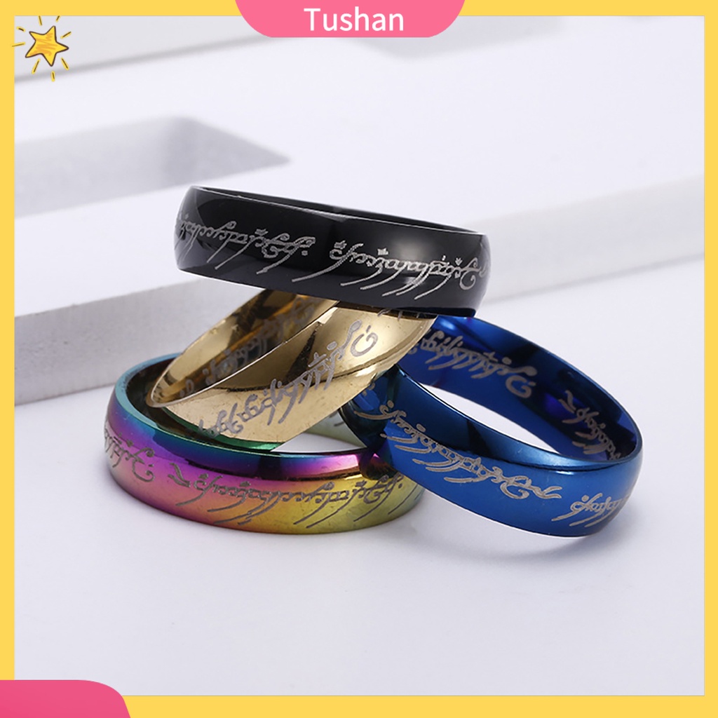Nhẫn Thép Titan Khắc Chữ Thời Trang