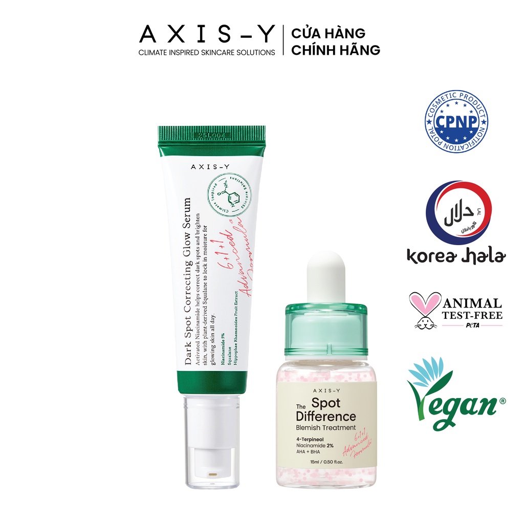 Combo serum dưỡng sáng mờ thâm và tinh chất chấm mụn 65ml