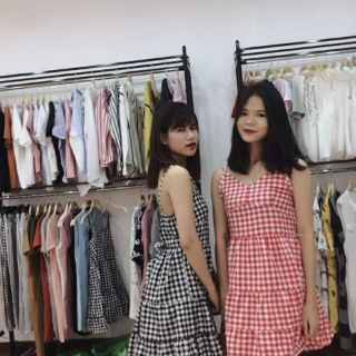 Đầm baby doll ca rô
