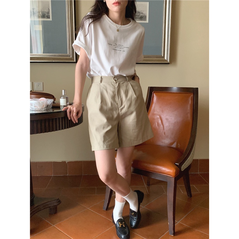 Áo Thun Cotton Tay Ngắn In Chữ Đơn Giản Dễ Phối Đồ 49605