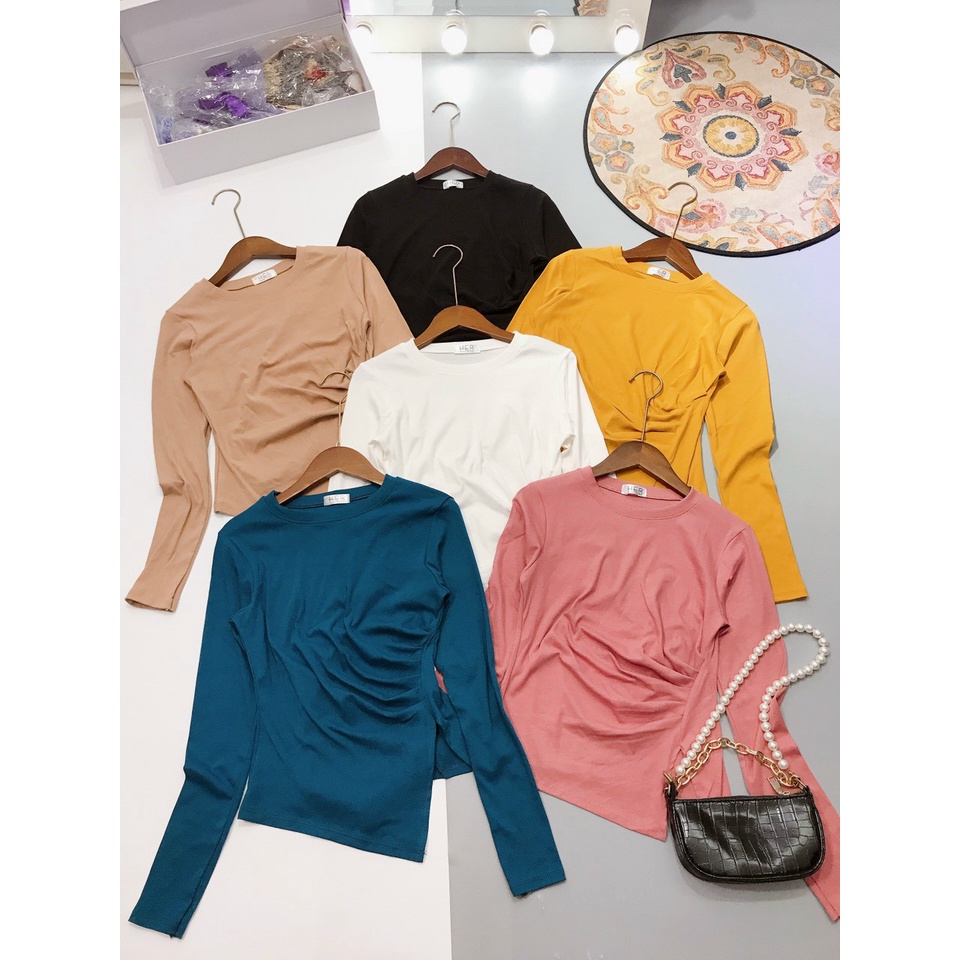 [ Hàng Cao Cấp Loại 1 + Ảnh Thật ] Áo Thun Nữ Dài Tay Rúm Eo Vạt Dài Goon Women's - 099