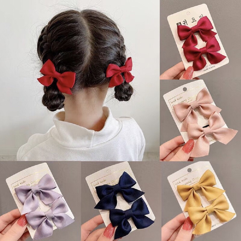 Vỉ set 2 kẹp tóc nơ xinh cho bé gái