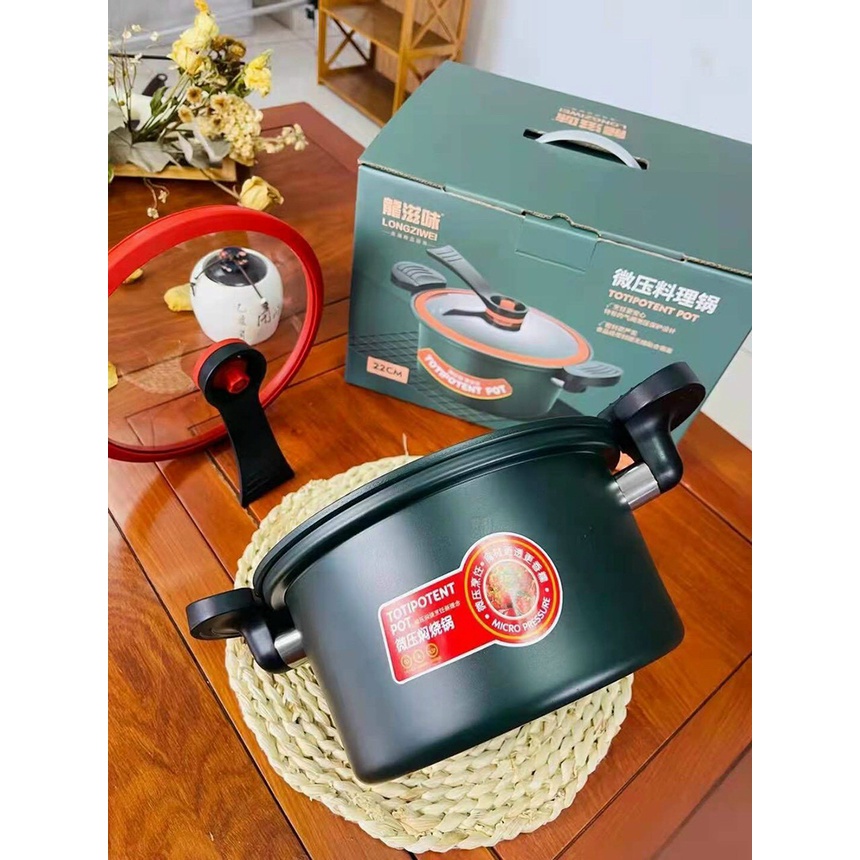 Nồi Áp Suất 22cm XIANGZIWEI Mặt Kính Nấu Bếp Ga Bếp Từ