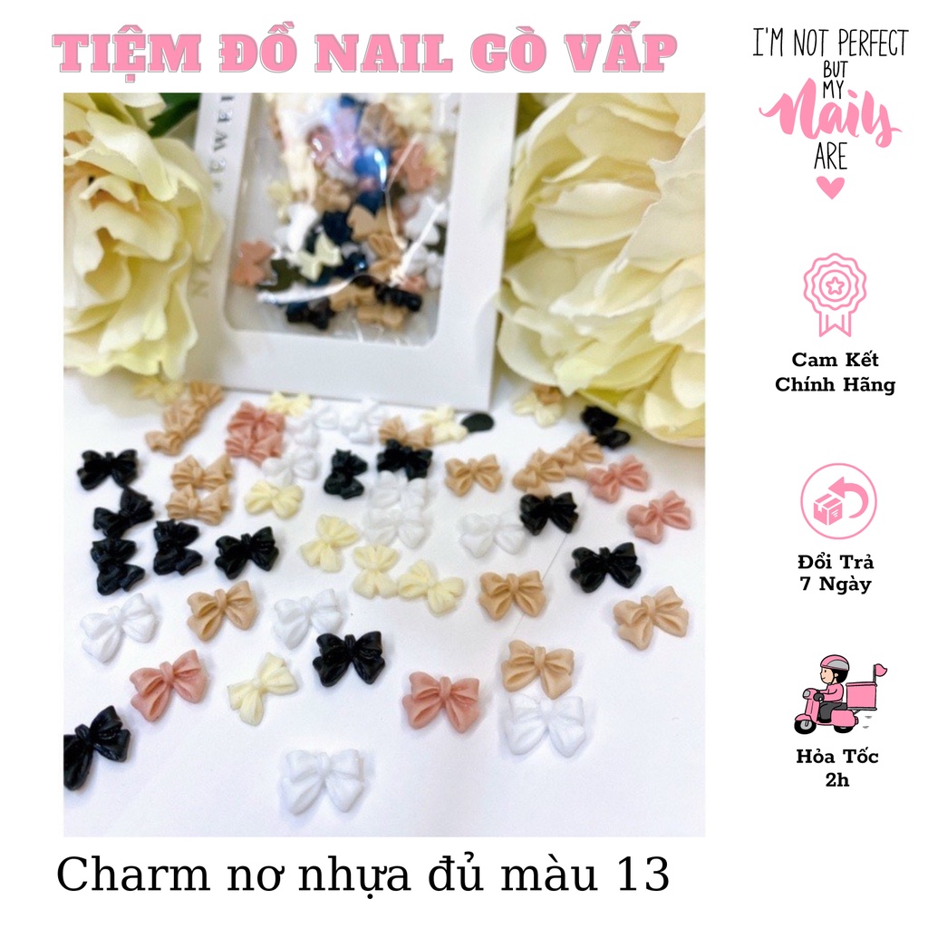 Set charm nơ nhựa đính móng mã 13