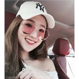 Kính râm màu Hồng Mắt tròn sành điệu