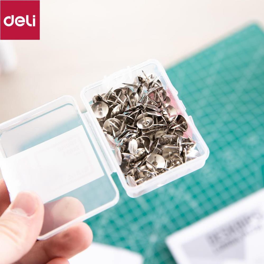 Ghim cài đóng túi #3, 10mm Deli, Bạc - 2 hộp E0022 [Deli]