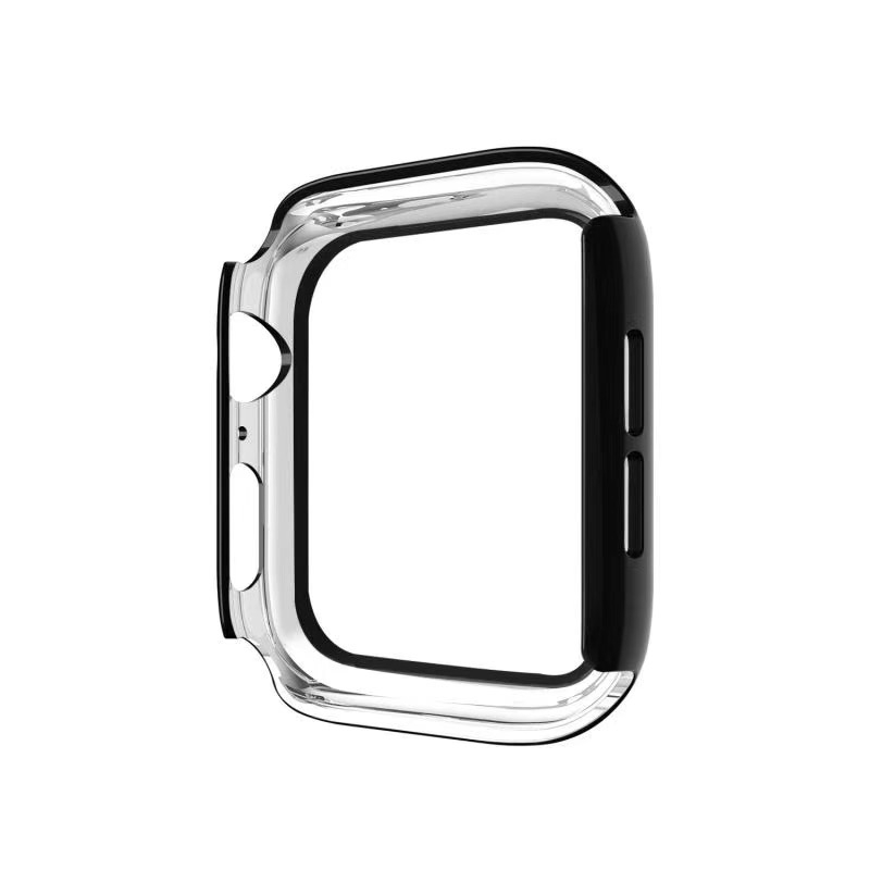 【Apple Watch Case】 Set kính cường lực 9H + ốp PC bảo vệ màn hình đồng hồ Apple Watch Series 1 2 3 4 5 6 se 40mm 38mm 42mm 44mm