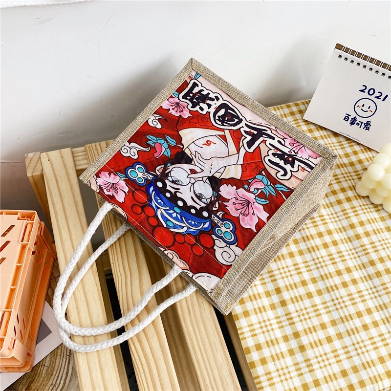 Túi Vải Canvas In Hình Cô Gái Dễ Thương Xinh Xắn