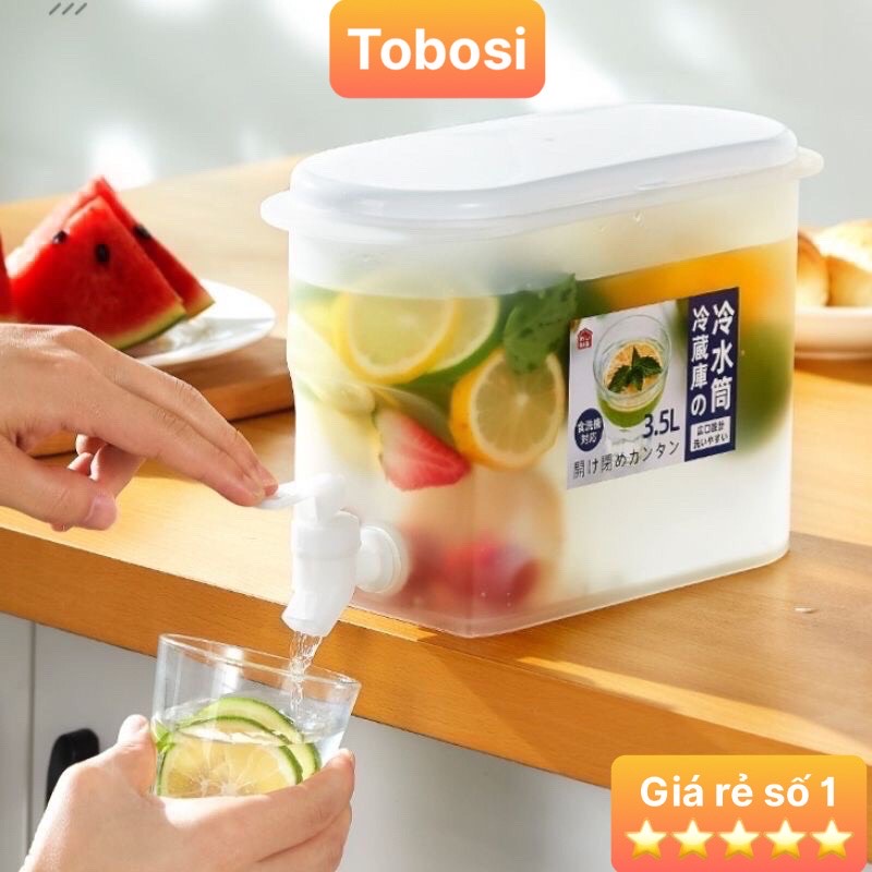 [ Hàng Loại 1 ] Bình Đựng Nước Có Vòi 3,5L Để Tủ Lạnh Tiện Lợi