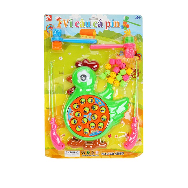 Bộ đồ chơi câu cá và đập chuột chạy pin 2 in 1 loại lớn hình con gà - BX1349