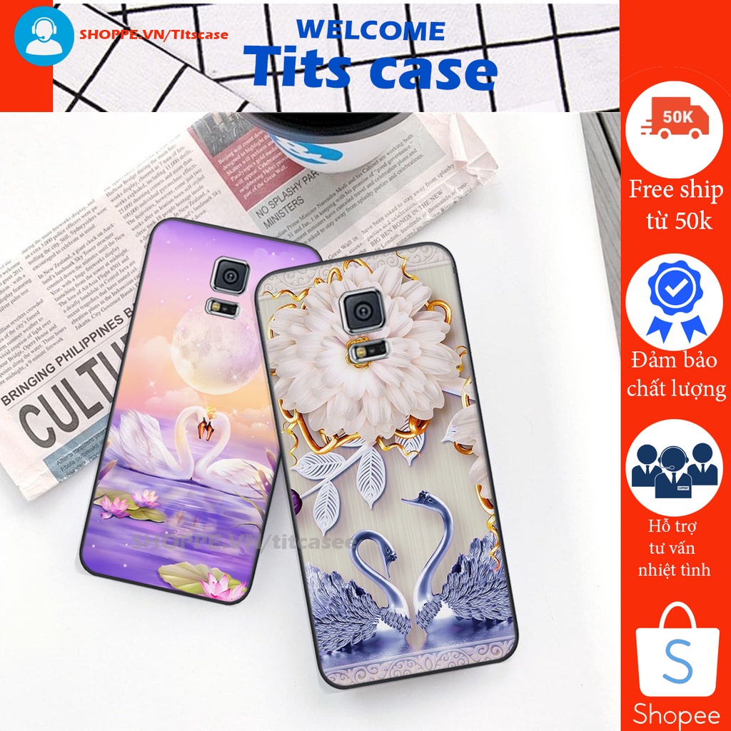 Ốp lưng Samsung Galaxy S5 in hình thiên nga,hoa may mắn, đặc sắc ĐỘC - LẠ - BỀN