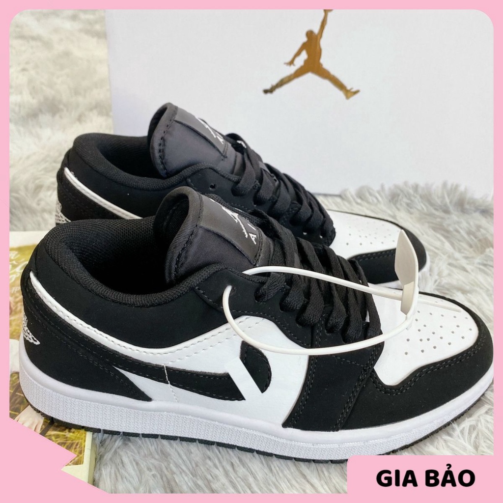 🎀 SIÊU HÓT 🎀 Giày Sneaker Jordan panda đen trắng da lộn cổ thấp nam nữ cao cấp full box + bill