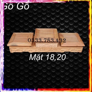 Bục tam cấp kê bát hương gỗ gõ mặt 18cm và 20cm