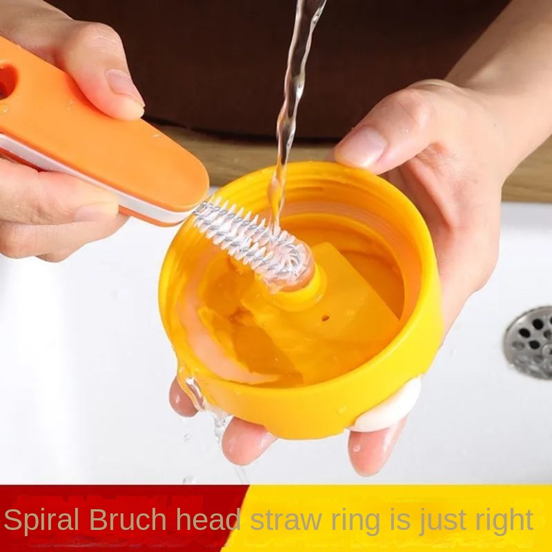 Cọ Rửa Ly Cốc Mềm Ba Trong Một Đa Chức Năng Có Nắp Đậy Tiện Dụng