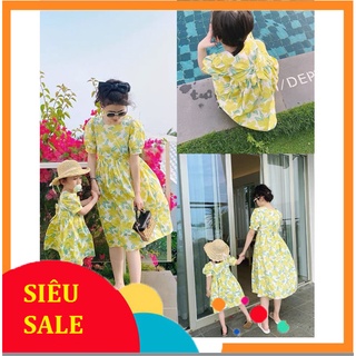 SIÊU SALE!!! BÁN SỈ VÁY ĐÔI MẸ VÀ BÉ HOA VÀNG XINH XẮN VD86