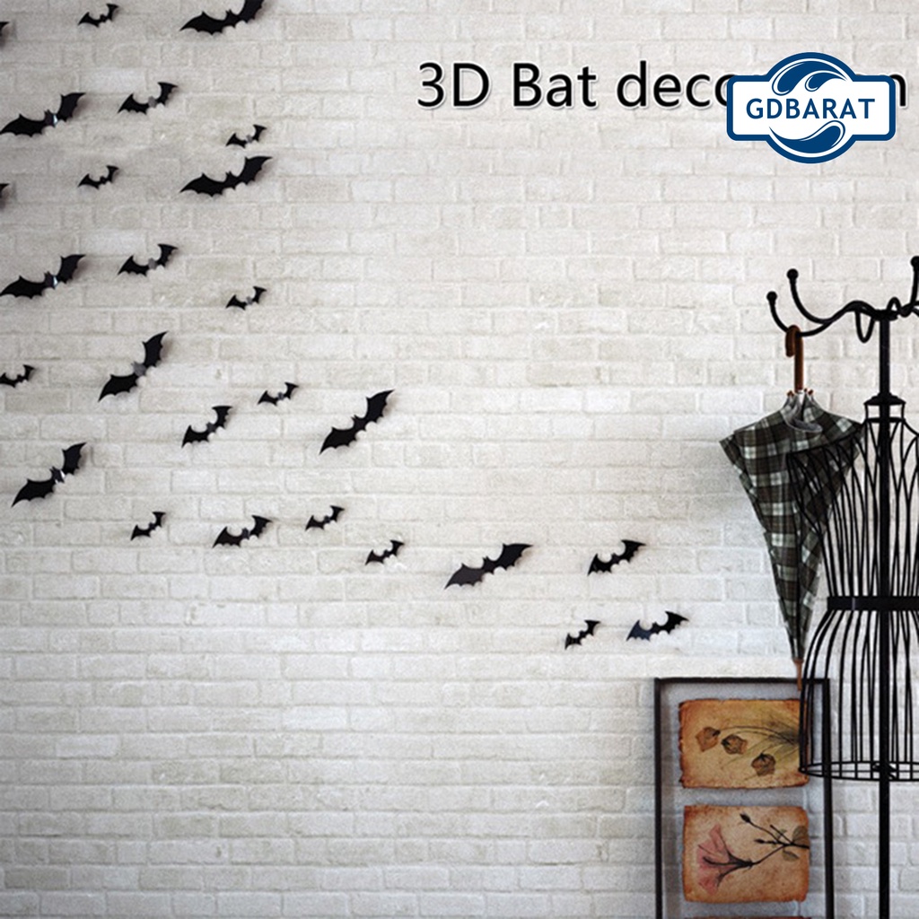 1 Set Miếng Dán Tường Hình Con Dơi Đáng Sợ Chống Thấm Nước Dễ Dàng Dán Cho Nhà Ở