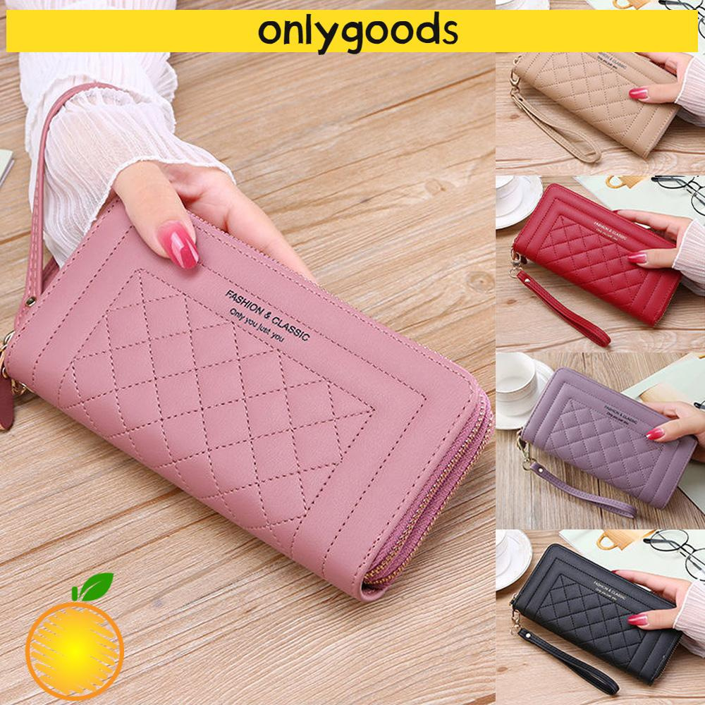 🎉ONLY🎉 Fashion Card Holder Classic Phone Checkbook Organizer Woman Wallet Lady Women Double Zip PU Leather Multi-slot Zip Purse/Multicolor