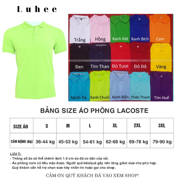 Áo POLO màu XANH CỐM - Áo phông Trơn Nam Nữ,ngắn tay có cổ,vải cao cấp không xù,co dãn 4 chiều. Nhận IN ẤN theo yêu cầu